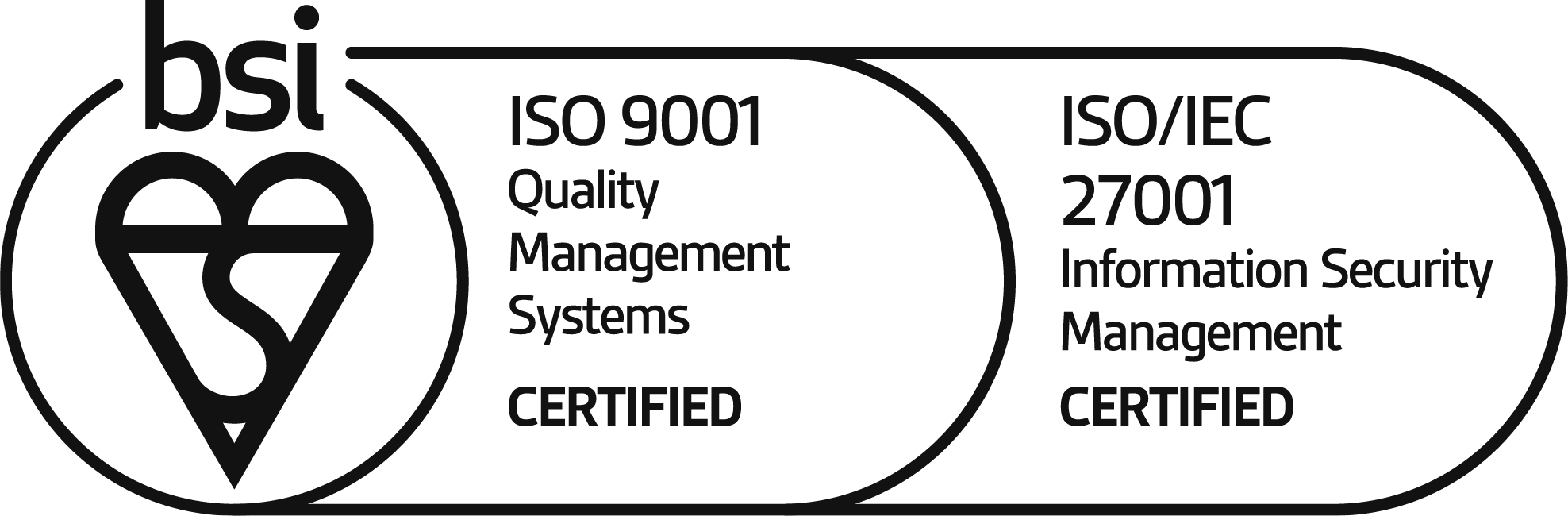 BSI Mark of Trust — ISO 9001 en ISO/IEC 27001 gecertificeerd